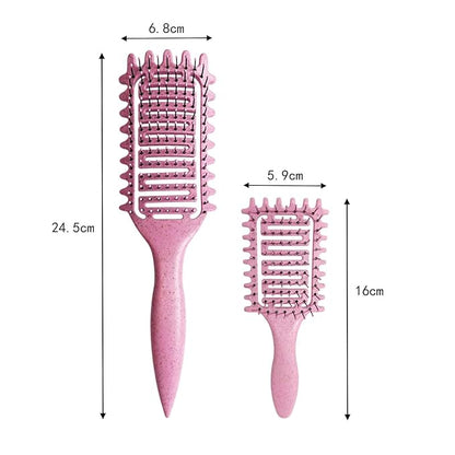 Curl Defining Brush,2024 Curly Hair Brush,Vented Hair Brush for Detangling, Shaping and Defining Curls For Women and Men Less Pulling (2Pcs Green)