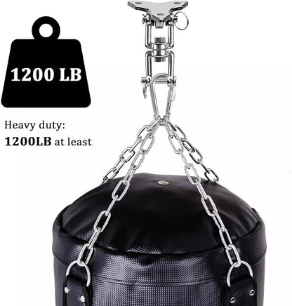 Stainless Steel 304 Heavy Bag Swing Hanger with 360° Rotation - 1200lb Capacity - Ideal for Punching Bag Ceiling Mount, Hammocks, Yoga, and Porch Swings