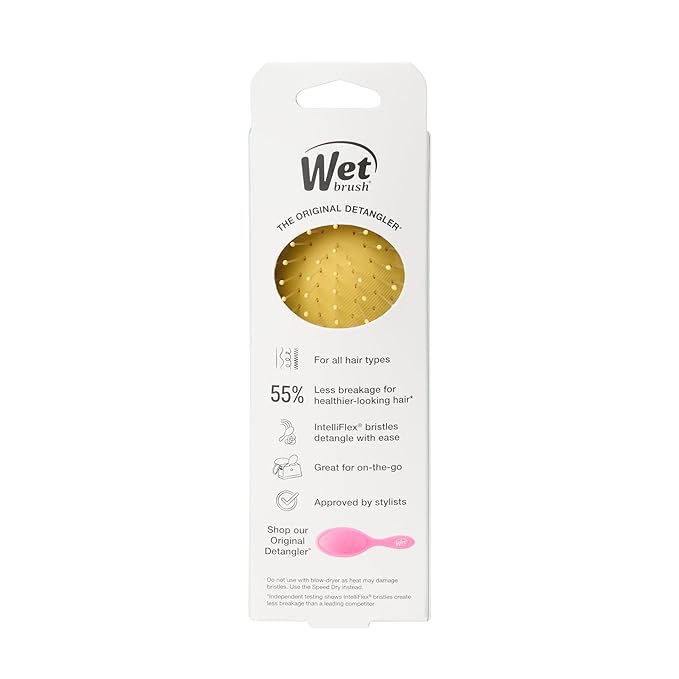 Wet Brush Mini Detangler Hair Brush, Rays (Sun Days), Detangling Travel Hairbrush, Ultra-Soft IntelliFlex Bristles Glide Through Tangles with Ease, Pain-Free, All Hair Types