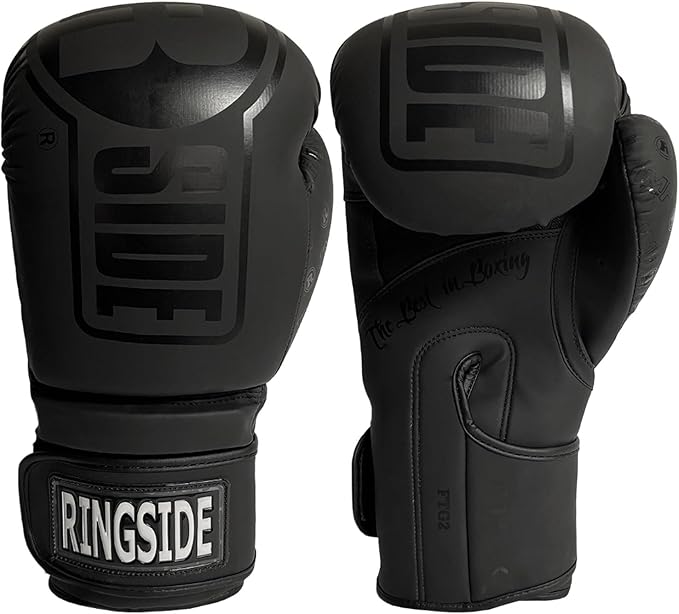 Ringside Apex Flash Sparring Gloves, IMF-Tech Synthetic Boxing Gloves with Secure Wrist Support, Ideal for Men and Women, Black and Black, 14 oz