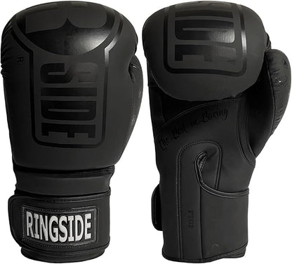 Ringside Apex Flash Sparring Gloves, IMF-Tech Synthetic Boxing Gloves with Secure Wrist Support, Ideal for Men and Women, Black and Black, 14 oz