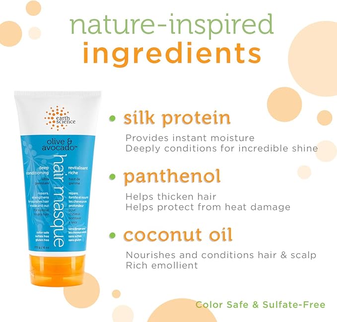 Earth Science - Olive & Avocado Deep Conditioning Hair Masque: for Normal to Dry Hair (3 pk, 6 oz.)