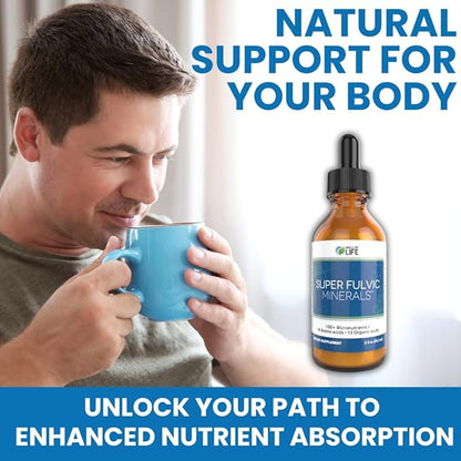 Super Fulvic Minerals: Herbal Detox - 2 oz. | 128 Servings. Nutrient-Rich Formula for Enhanced Absorption, Gut Health Support, and Antioxidant Protection. Made in USA.