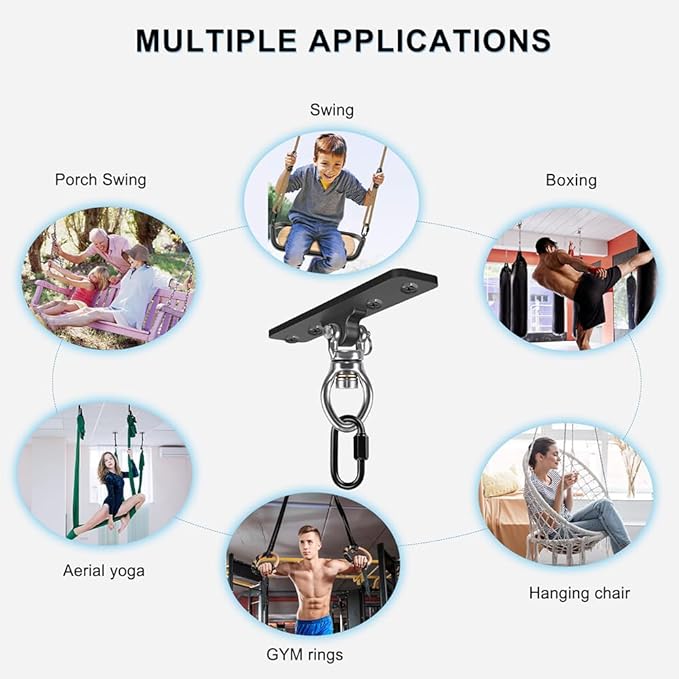 Kipika Heavy Bag Hanger - Heavy Duty Punching Bag Mount Steel Hanger Bracket, Ceiling Wall Mount Wood Beam Hook Holder for Boxing, Kickboxing, and Home Gym Fitness Equipment