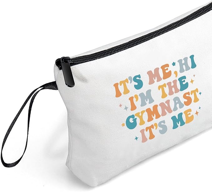 Gymnastics Girl Coach Birthday Gifts Stuff Zipper Makeup Cosmetic Bag Teen Friend Daughter Sister Christmas