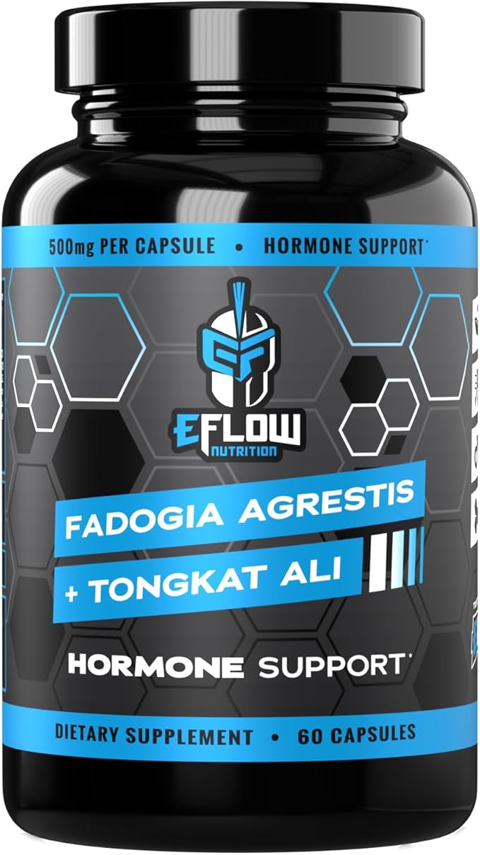 eFlow Nutrition Fadogia Agrestis + Tongkat Ali - [2-in-1] Natural Performance Supplement for Health and Wellness - Hormone, Energy, & Mood Support - Extract Powder (60 Capsules)