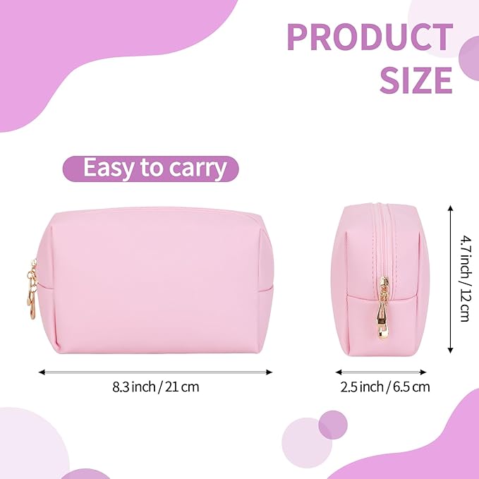 HAOGUAGUA Makeup Bag Pouch Purse Organizer Waterproof Travel Cosmetic Organizer for Women Medium Size (Pink)