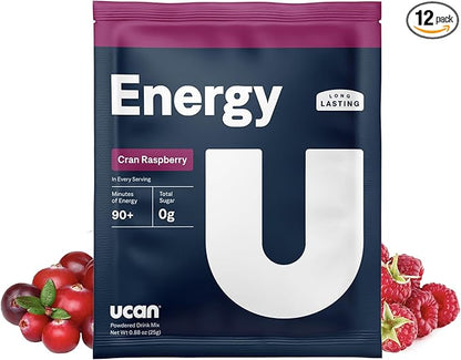 UCAN Energy Powder, Cran-Raz, Keto, Sugar-Free Pre & Post Workout for Men & Women, Non-GMO, Vegan, Gluten-Free, Great for Runners, Gym-Goers and High Performance Athletes (12 Servings, 25g)