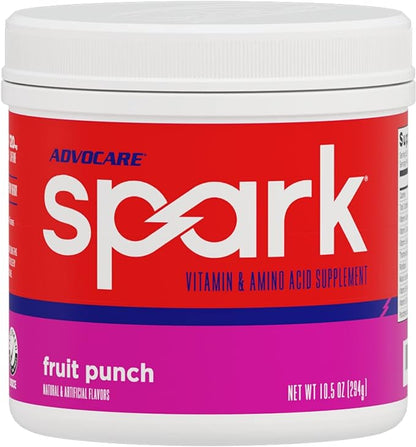 AdvoCare Spark Vitamin & Amino Acid Supplement - Focus & Energy Drink Powder Mix with Vitamin A, B-6, C & E - Also Includes L-Carnitine & L-Tyrosine - Fruit Punch, 10.5 oz