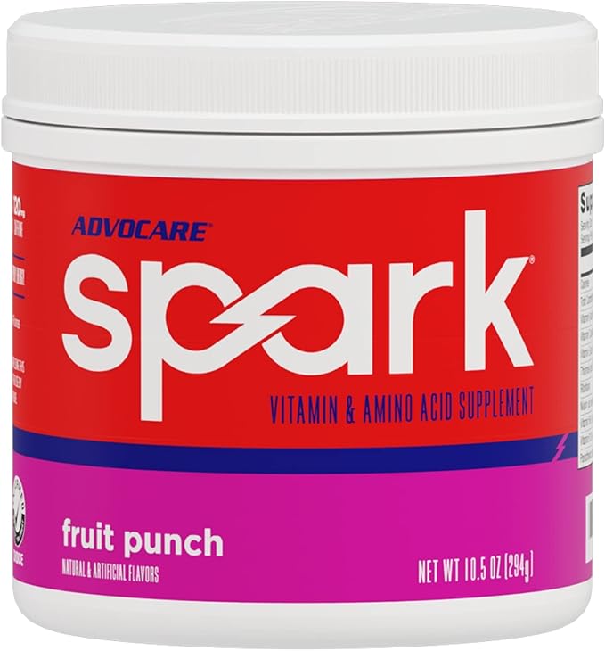 AdvoCare Spark Vitamin & Amino Acid Supplement - Focus & Energy Drink Powder Mix with Vitamin A, B-6, C & E - Also Includes L-Carnitine & L-Tyrosine - Fruit Punch, 10.5 oz