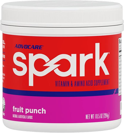 AdvoCare Spark Vitamin & Amino Acid Supplement - Focus & Energy Drink Powder Mix with Vitamin A, B-6, C & E - Also Includes L-Carnitine & L-Tyrosine - Fruit Punch, 10.5 oz
