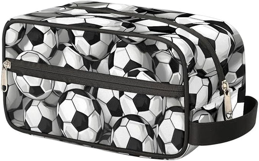 Soccer Travel Cosmetic Bag for Boy Men,Hanging Toiletry Bag,Waterproof Makeup Bag,Approved Hygiene Bag Shave Dopp Kit Organizer for Toiletries Shower Bathroom Carry-on Accessories Gifts