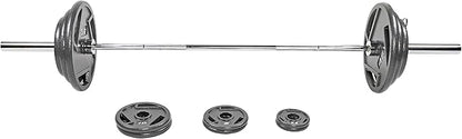 Signature Fitness Cast Iron Olympic 2-Inch Weight Plates Including 7FT Olympic Barbell, 130-Pound, 300-Pound or 325-Pound Set, Multiple Packages