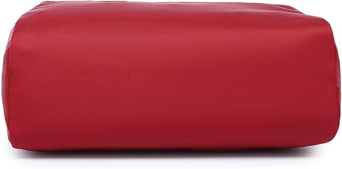 Nylon Female cosmetic bags Canvas toiletry bags Wash bags with large capacity Simple design (Nylon/Burgundy Red)