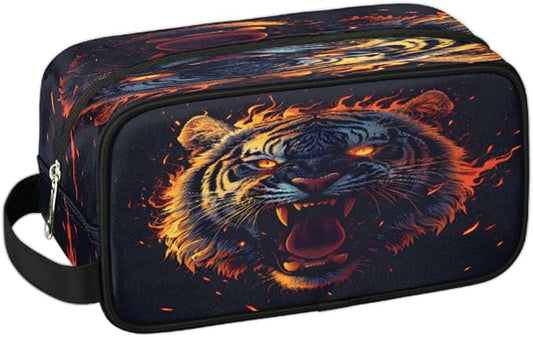 Tiger Hanging Toiletry Bag for Boy Men,Travel Cosmetic Bag,Waterproof Makeup Bag,Approved Hygiene Bag Shave Dopp Kit Organizer for Toiletries Shower Bathroom Gifts