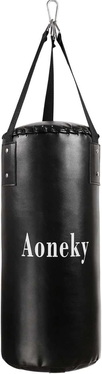 Aoneky Leather Unfilled Punching Bag for Beginners - Karate Kicking Bag, Small Hanging Boxing Bag, Mini Kickboxing Bag