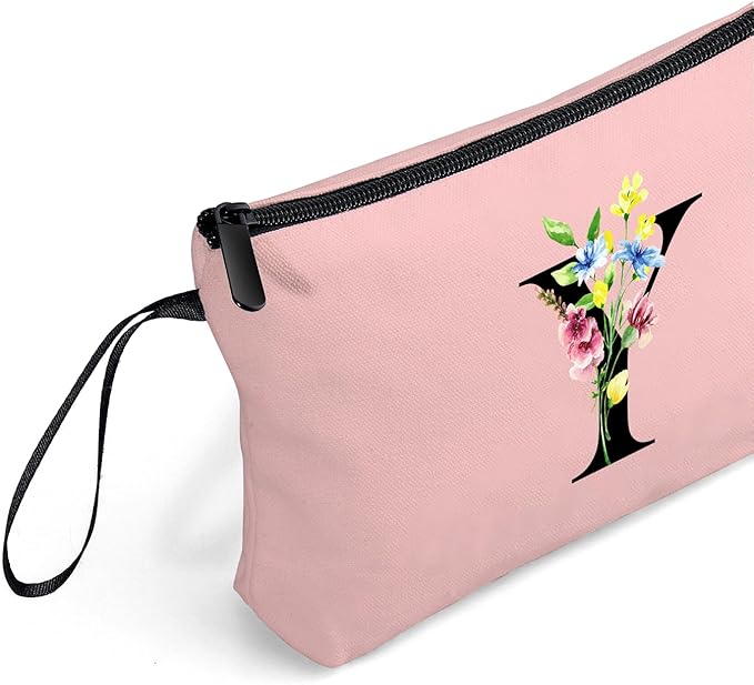 SEAMOON Appreciation Initial Monogram Gifts for Sisters from Sister Employees Team Bride Womens Unique Mom Personalized Makeup Cosmetic Bag with Mirror Mothers Day Christmas Graduation Y