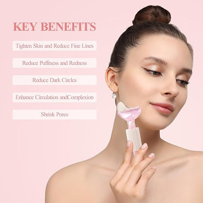 Ice Globes - Tighten Skin and Reduce Puffiness, Facial Cold or Hot Skin Massagers, Enhance Circulation for Face (Pink)