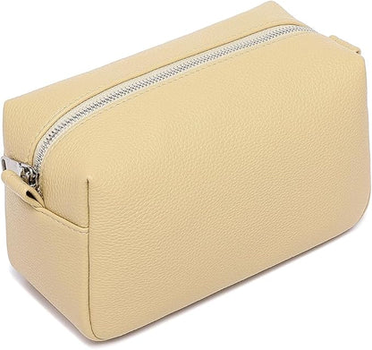 PU leather Organizer Bag Lightweight Cosmetic Bag with Ring Clasp Perfect Travel Makeup Bag for Women (Ground Lotus/PU)