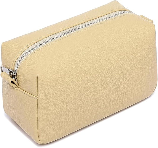 PU leather Organizer Bag Lightweight Cosmetic Bag with Ring Clasp Perfect Travel Makeup Bag for Women (Ground Lotus/PU)