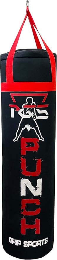PGS Punching Bag - Hanging Boxing Bag for MMA, Karate, Judo, Muay Thai, Kickboxing, Self Defense Training for Training at Home or Gym or Office - Unfilled Heavy Bag 70 to 100 lbs - Black- UNFILLED