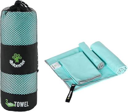 4Monster Camping Towels 3 Size at 1 Pack