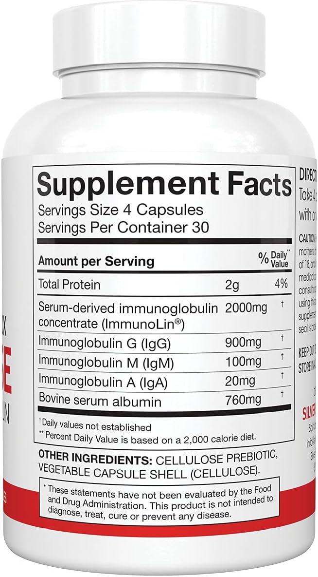 Silver Fern Cleanse - Daily Gut Detox - 1 Bottle - 120 Capsules - 30 Day Supply - Immunoglobulin G, A & M -(IgG, IGA, IgM) - Postbiotic