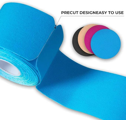 Kinesiology Tape precut (2 Rolls,40 Strips,2" X 10" Strips) Kinesiology Tape Waterproof Breathable Latex Free Tape for Ankle Wrists Knees Running Swimming Elastic Sports Activities Tapes(Beige)
