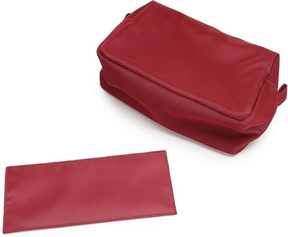 Organizer Bag Lightweight Cosmetic Bag with Ring Clasp Perfect Travel Makeup Bag for Women nylon Stand Up Design (Burgundy Red/Nylon)