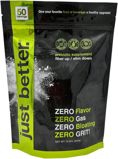 Prebiotic Fiber Supplement for a Healthy Gut | Fiber Powder with Zero Grit Zero Taste and No Bloating or Gas | Feel Full Faster | Keto Non-GMO Gluten Free Vegan 50 Servings
