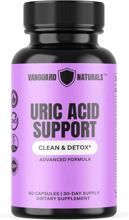 Uric Acid Support Advanced Formula- Clean and Detox - with Tart Cherry, Celery, Bromelain, Tumeric - Balances Uric Acid Levels and Support Joint Health - Non GMO - 60 Veggie Capsules
