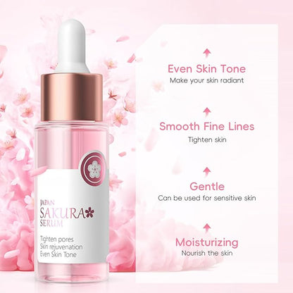 Sakura Skin Care Set, Women Gift Sets, Skin Care Kit with Face Cream, Face Serum, Eye Mask, Lip Mask, 5Pcs Face Sleeping Mask & 5Pcs Face Mud Mask, Skin Care Routine Kit for Women