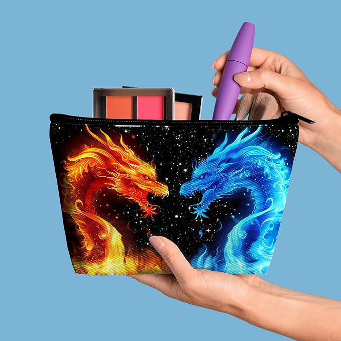 Travel Makeup Bag Large Capacity Cosmetic Bag Dragon Portable Make Up Bag Organizer for Women Travel Essentials
