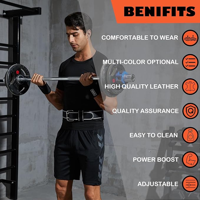 Weight Lifting Belt 4 inch Leather Belt Foam