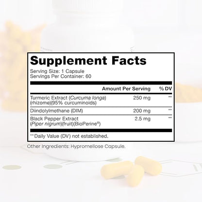 Pure Therapro Rx DIM 3+ | 60 Vegan Caps - 2 Month Supply | DIM, Curcumin & BioPerine, Supports Healthy Estrogen Metabolism in Men & Women, Antioxidant & Detoxification Support, Pharmaceutical Grade