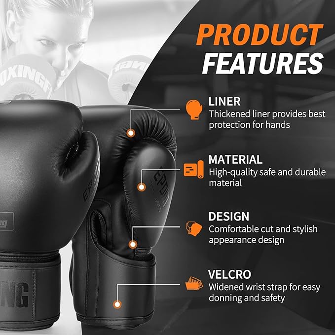 FIVING Boxing Gloves for Men and Women Suitable for Boxing Kickboxing Mixed Martial Arts Muay Thai MMA Heavy Bag Training