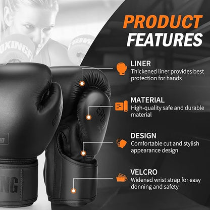 FIVING Boxing Gloves for Men and Women Suitable for Boxing Kickboxing Mixed Martial Arts Muay Thai MMA Heavy Bag Training