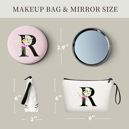 SEAMOON Bridesmaid Proposal Bridal Birthday Unique Gifts for Women Bride Friend Bestie Personalized Travel Make up Cosmetic Bag with Mirror Valentines Mothers Day Christmas Graduation R