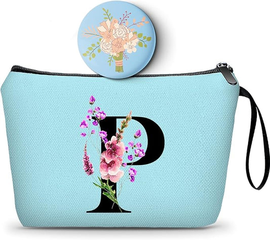SEAMOON Birthday Inspirational Bridesmaid Proposal Team Small Gifts for Women Mom Aunt Teacher Sister Coworkers Makeup Cosmetic Bag Travel with Mirror Mothers Day Christmas Graduation P