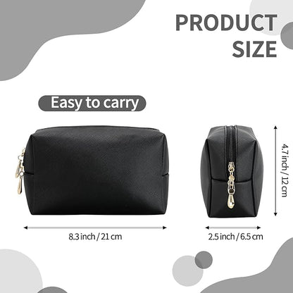 HAOGUAGUA Makeup Bag Pouch Purse Organizer Waterproof Travel Cosmetic Organizer for Women Girl Medium Size (Black)