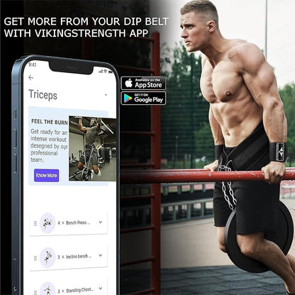 Vikingstrength Dip Belt for Weight Lifting Including Wrist