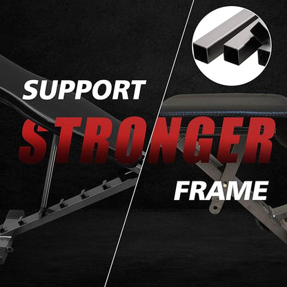 Adjustable & Foldable Weight Bench Press 600LBS Strength