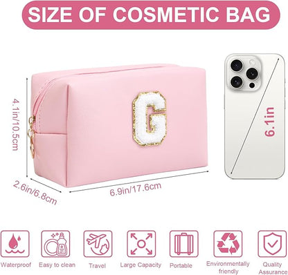 Birthday Gifts for Women Her,Travel Cute Makeup Bag,Large Capacity Cosmetic Bags for Women Makeup Pouch PU Leather Waterproof Cosmetic Bag (G, Pink)