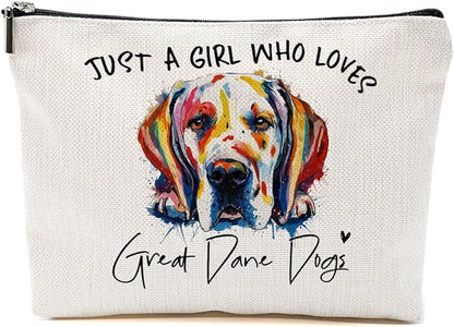 Great Dane Gifts Makeup Bag Great Dane Dog Lovers Cosmetic Bag Travel Organizer Bags Makeup Pouch, Christmas Birthday Friendship Animal Lovers Gifts for Women Girls Sisters