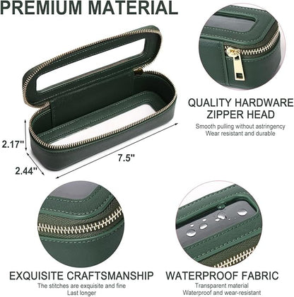 Clear Makeup Bag for Women Waterproof Travel Makeup Case Portable Cosmetic Case Toiletry Bag Car Organizer with Zipper (X/Green, L)