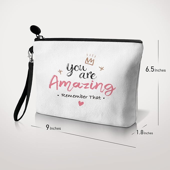 Hglian Inspirational Gifts for Women,You Are Amazing Travel Makeup Bag for Teacher,Nurse,BFF, Bestie,Sister,Christmas Graduation Gift for Women Friends