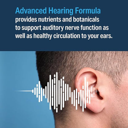 – Advanced Hearing Formula Supplement, Ear Health Vitamins, Support Auditory Nerve Function, Multivitamin with Vitamins A, C, E, Folic, Calcium, Magnesium, Zinc (60 Tablets)