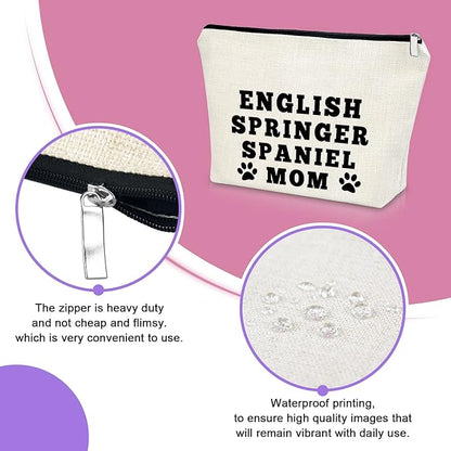 English Springer Spaniel Mom Gifts: Makeup Bag & Cosmetic Travel Pouch
