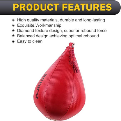 Superior Boxing Speed Bag - PU Leather Speed Punching Ball - Heavy Duty Hanging Swivel Ball for Gym & MMA Muay Thai Sports Fitness - Punching Dodge Striking Speed Reflex Ball
